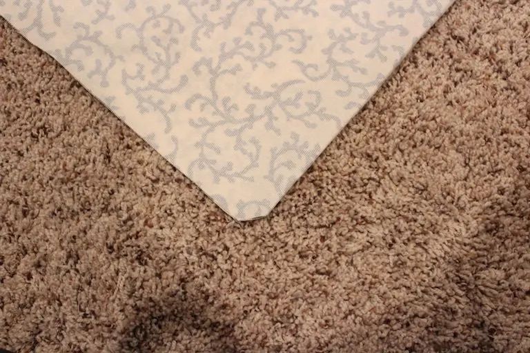 Trimmed pillow cover corner to reduce bulk before turning inside out.