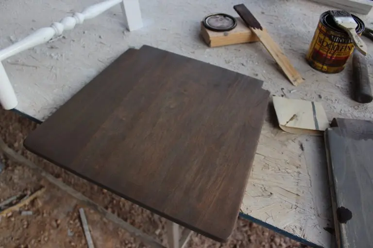 stained seat of a chair