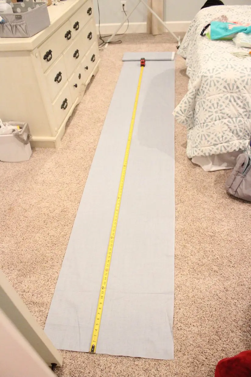 Ruler on top of fabric