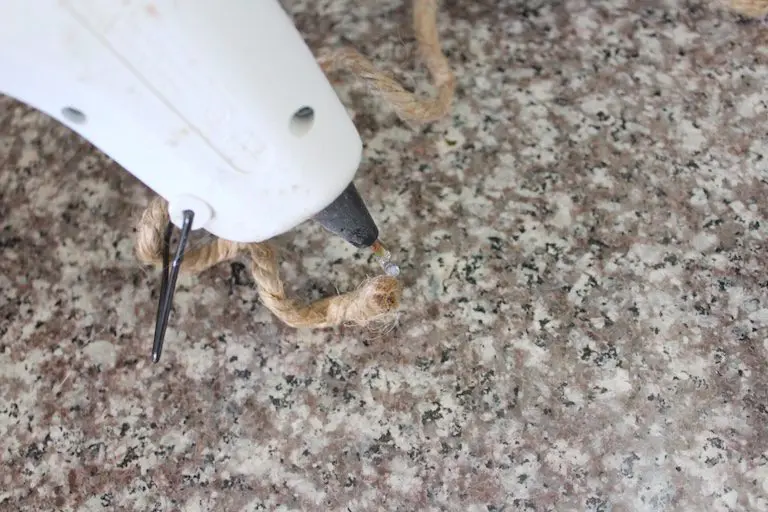 hot glue gun and jute cord