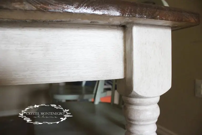 Stained wooden table top