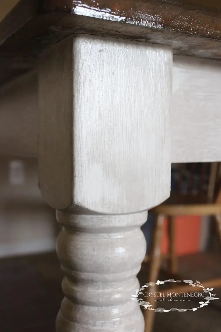 Stained wooden table top