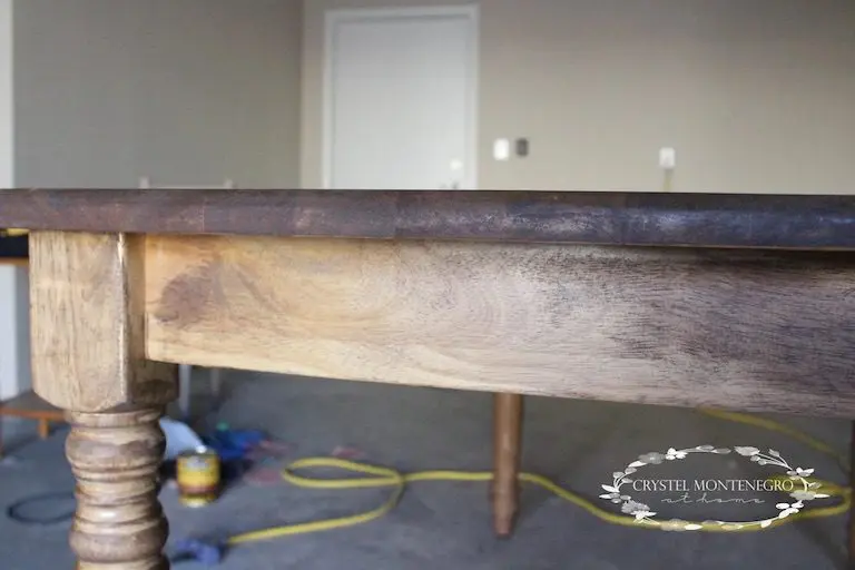 Stained table top