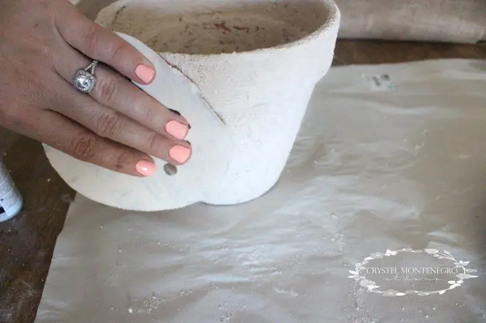 Sand paper on a terra cotta pot