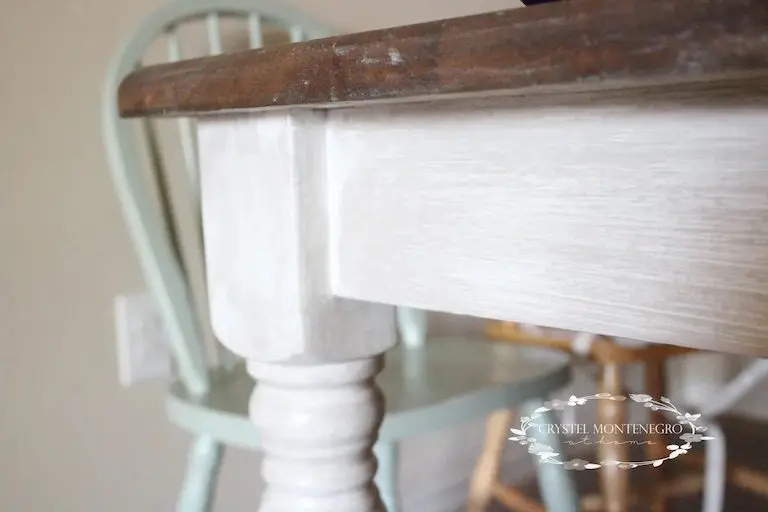 Stained wooden table top