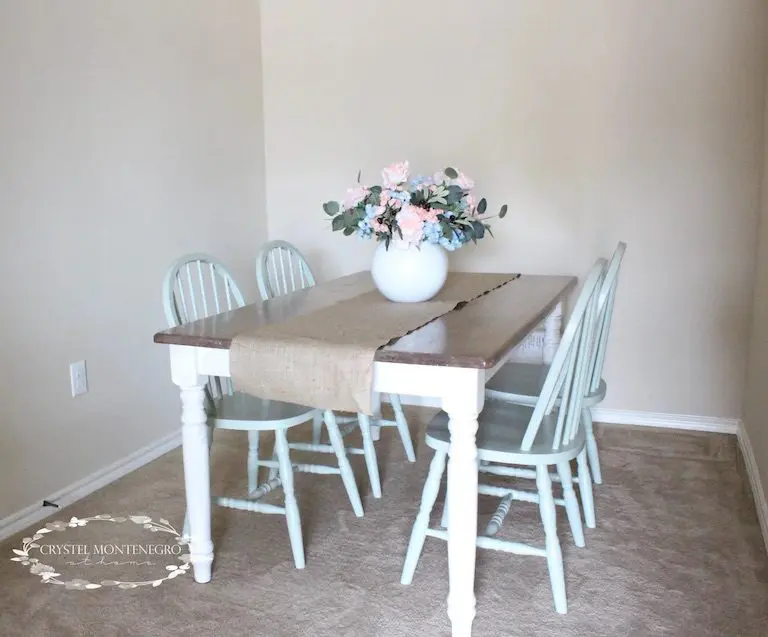 Painted table and chairs