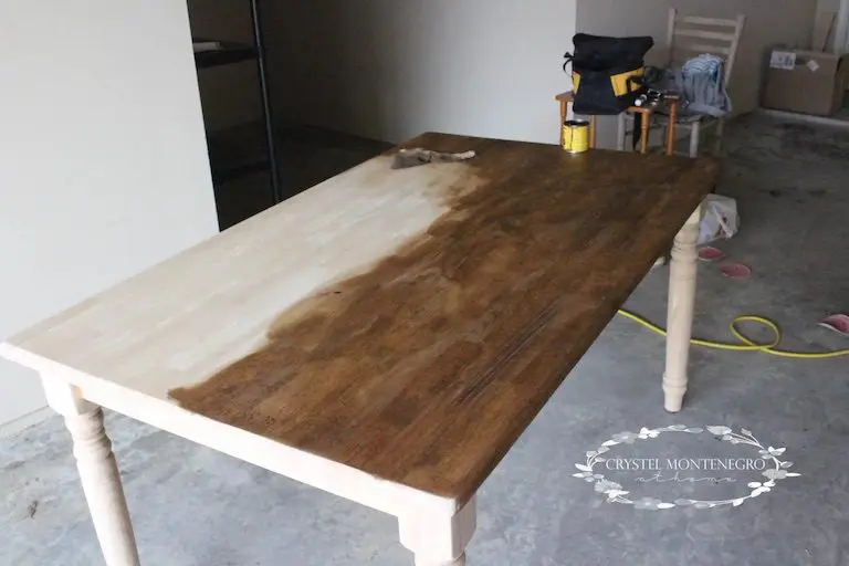 Half stained table
