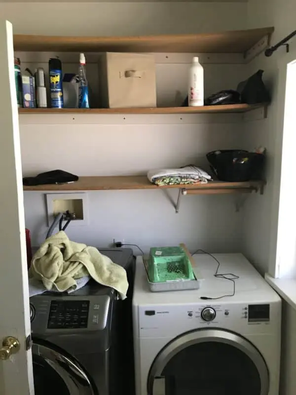 Messy laundry room