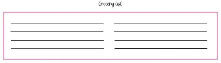 grocery list