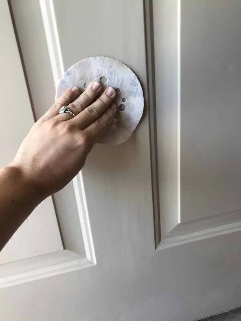 Sandpaper on exterior door