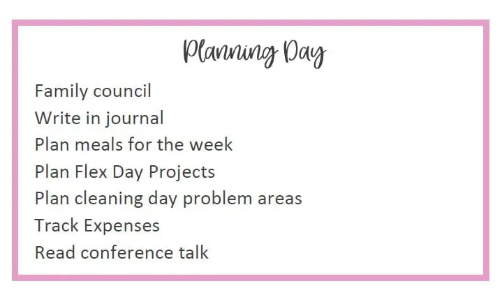 planning list