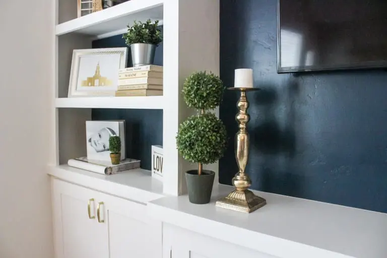 White built in entertainment center