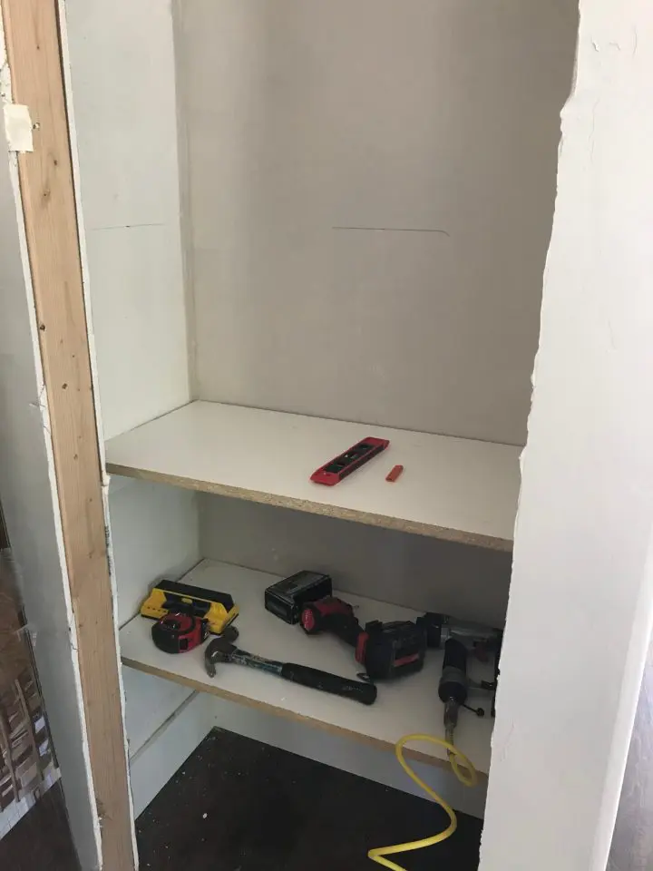Shelf in closet