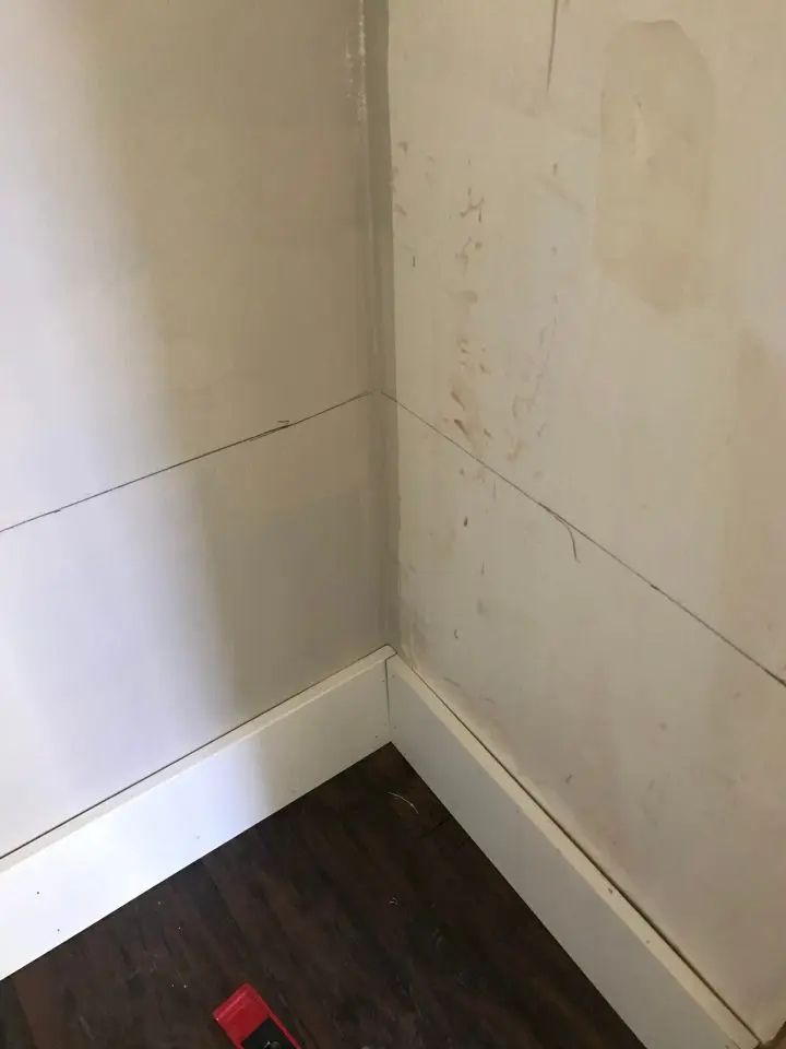 Wall with baseboard