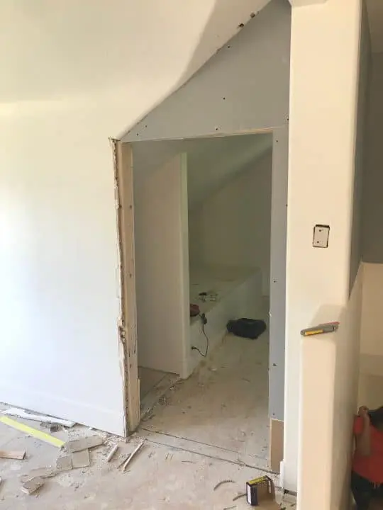 Door opening to bathroom