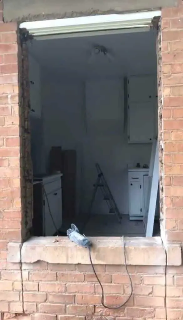 Window opening in brick