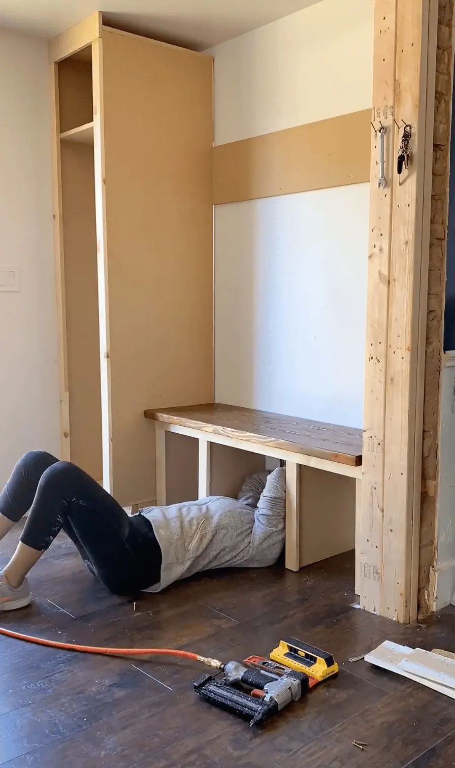 mudroom made out of mdf
