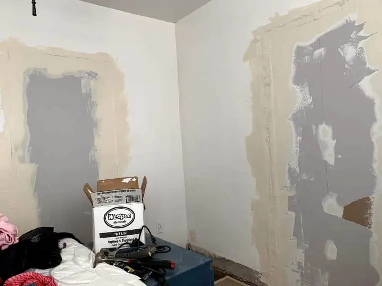 Two door sized areas with joint compound