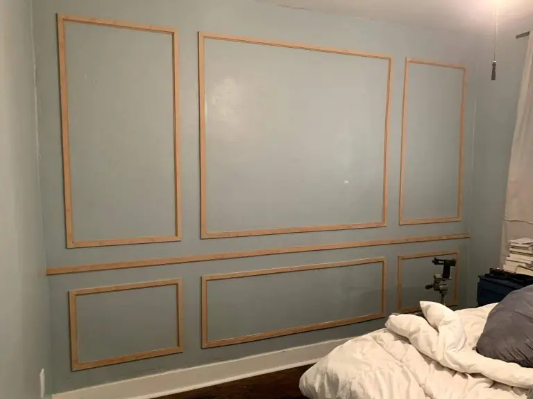 wainscoting on a gray wall