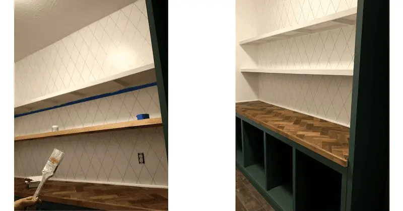 A paint brush and a green butlers pantry