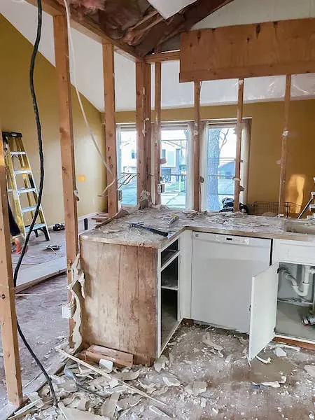 demolished room inside a house