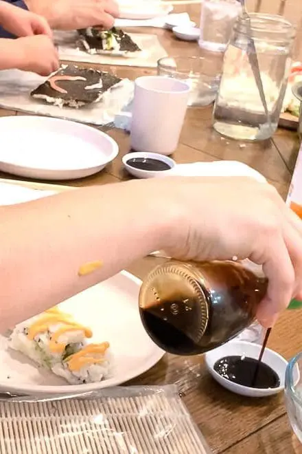 soy sauce in a small bowl