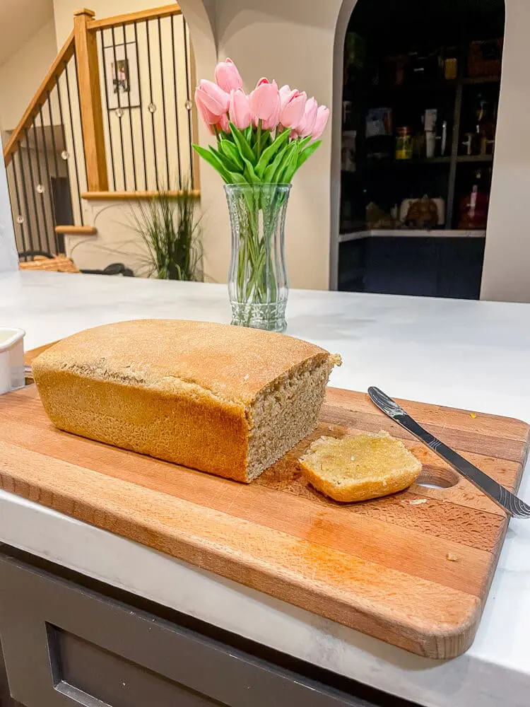 Honey Whole Wheat bread on a cutting board