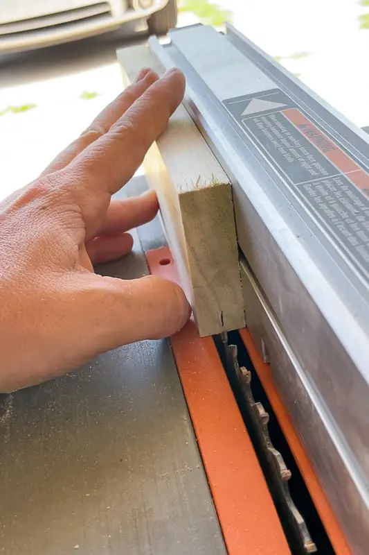 running a stile through a wood saw