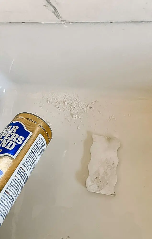 bar keepers friend in enameled sink