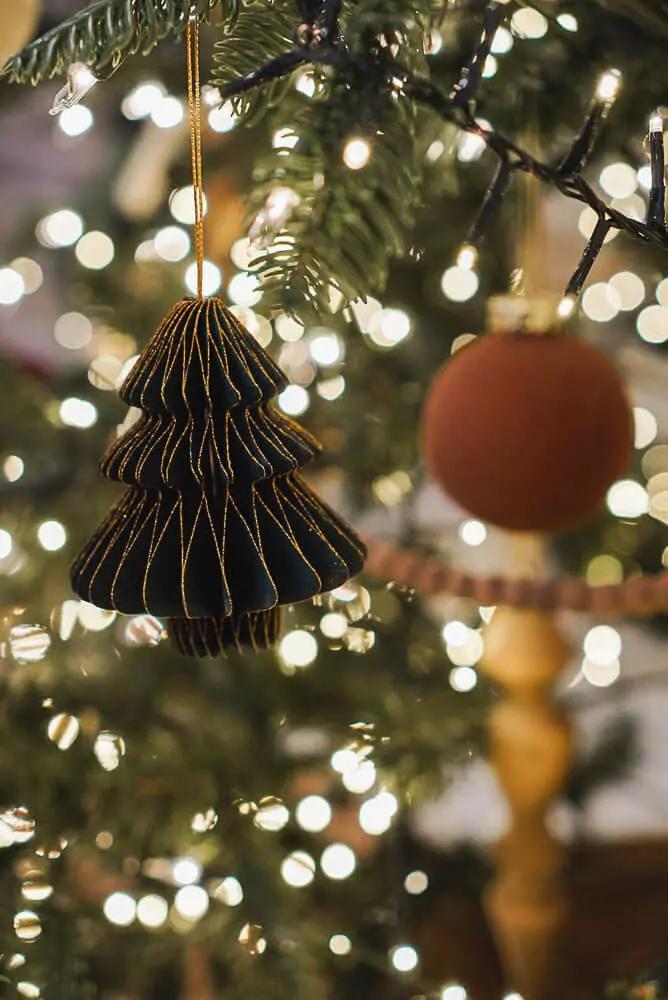 green paper lantern christmas tree ornament