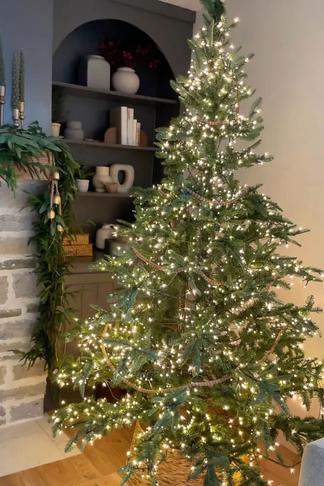 pre-lit artificial christmas tree lights with candles