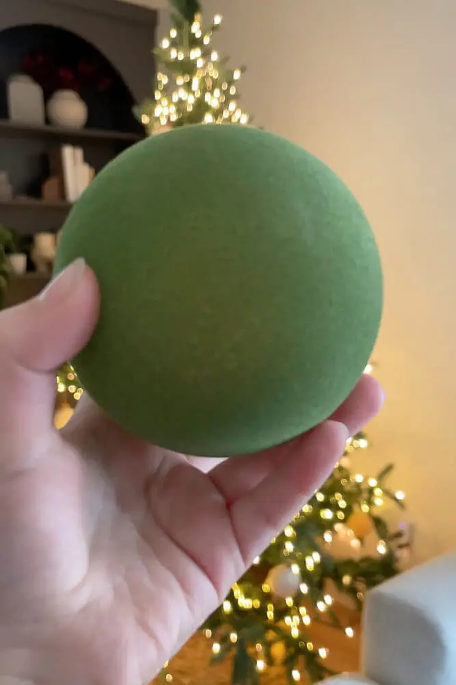 green velvet christmas tree ornament