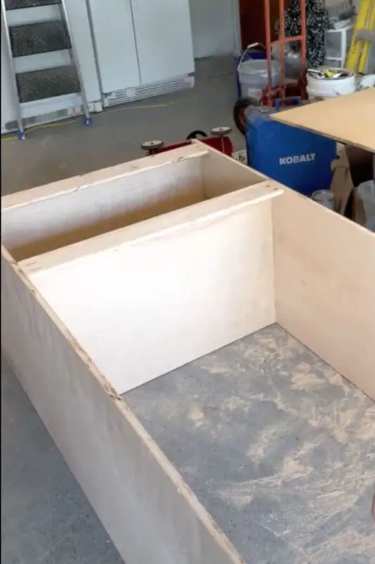 DIY refrigerator cabinet almost done.