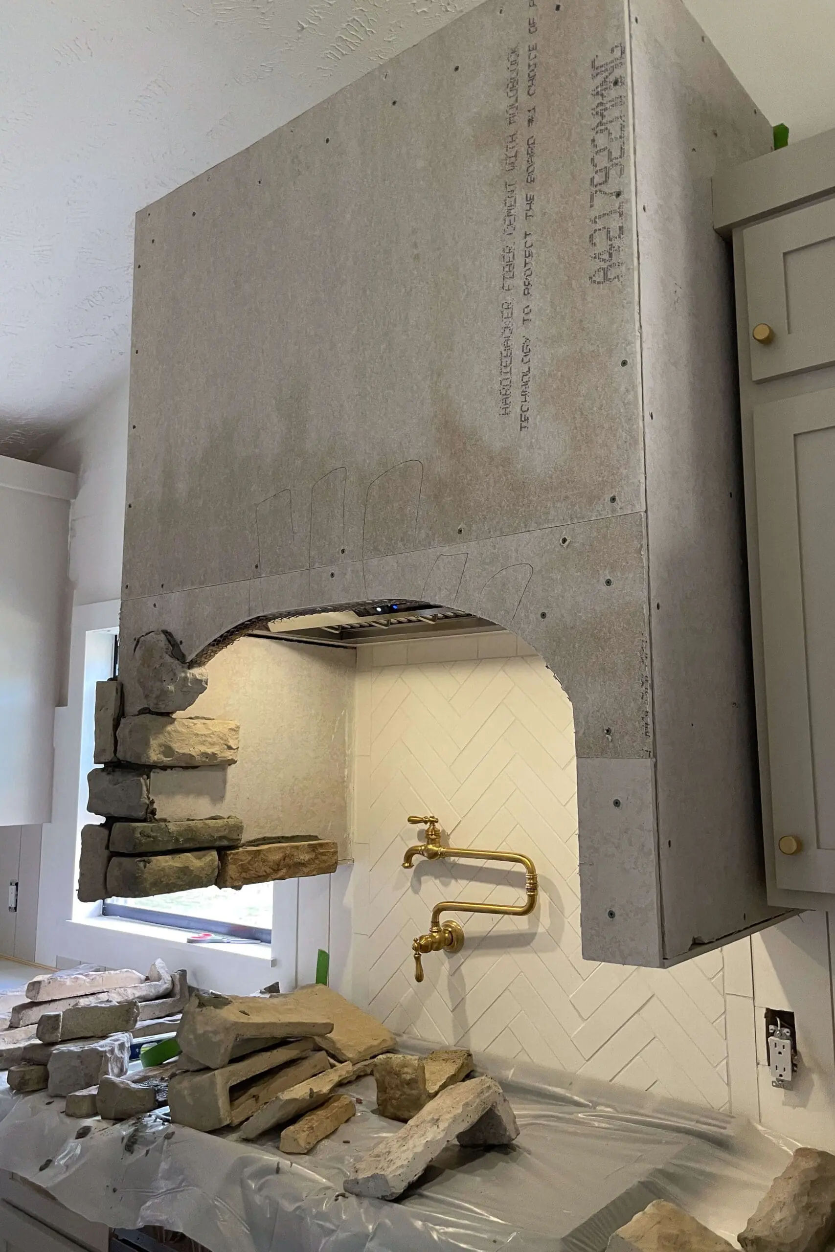 How to build a stone range hood.