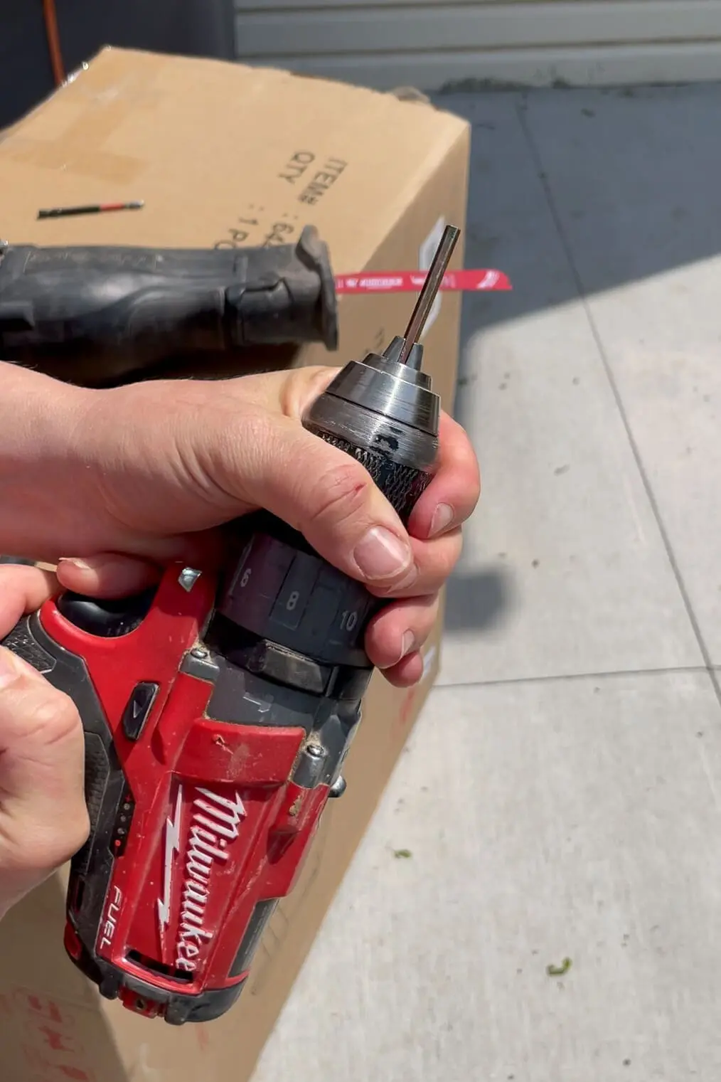 Using an Allen Wrench as a drill bit.