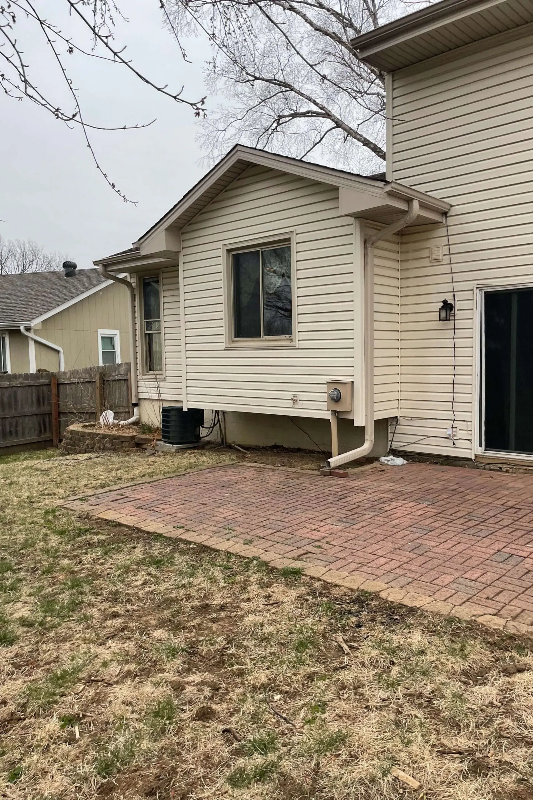Backyard patio before pics.