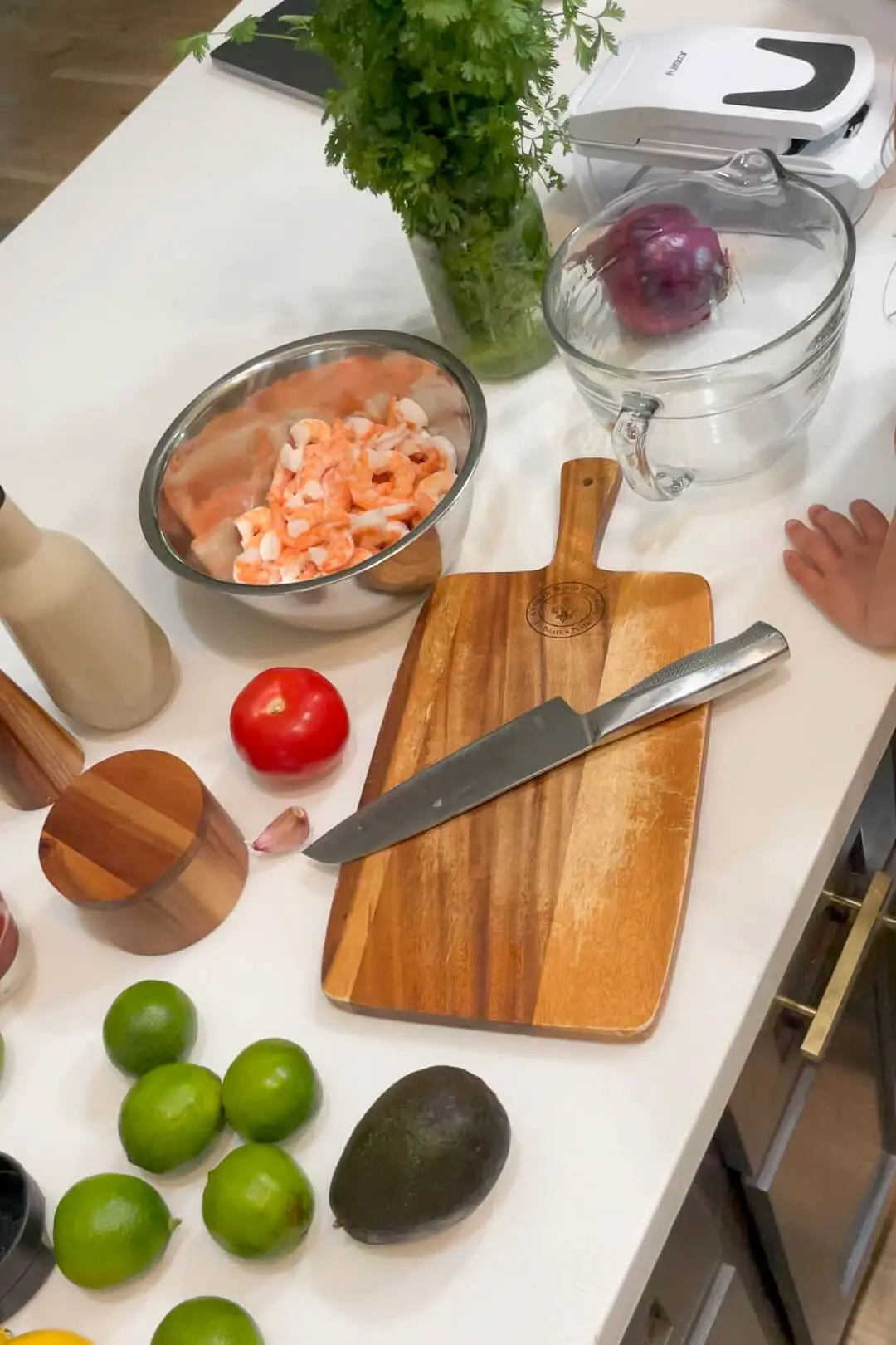 Ingredients for an easy ceviche recipe. 