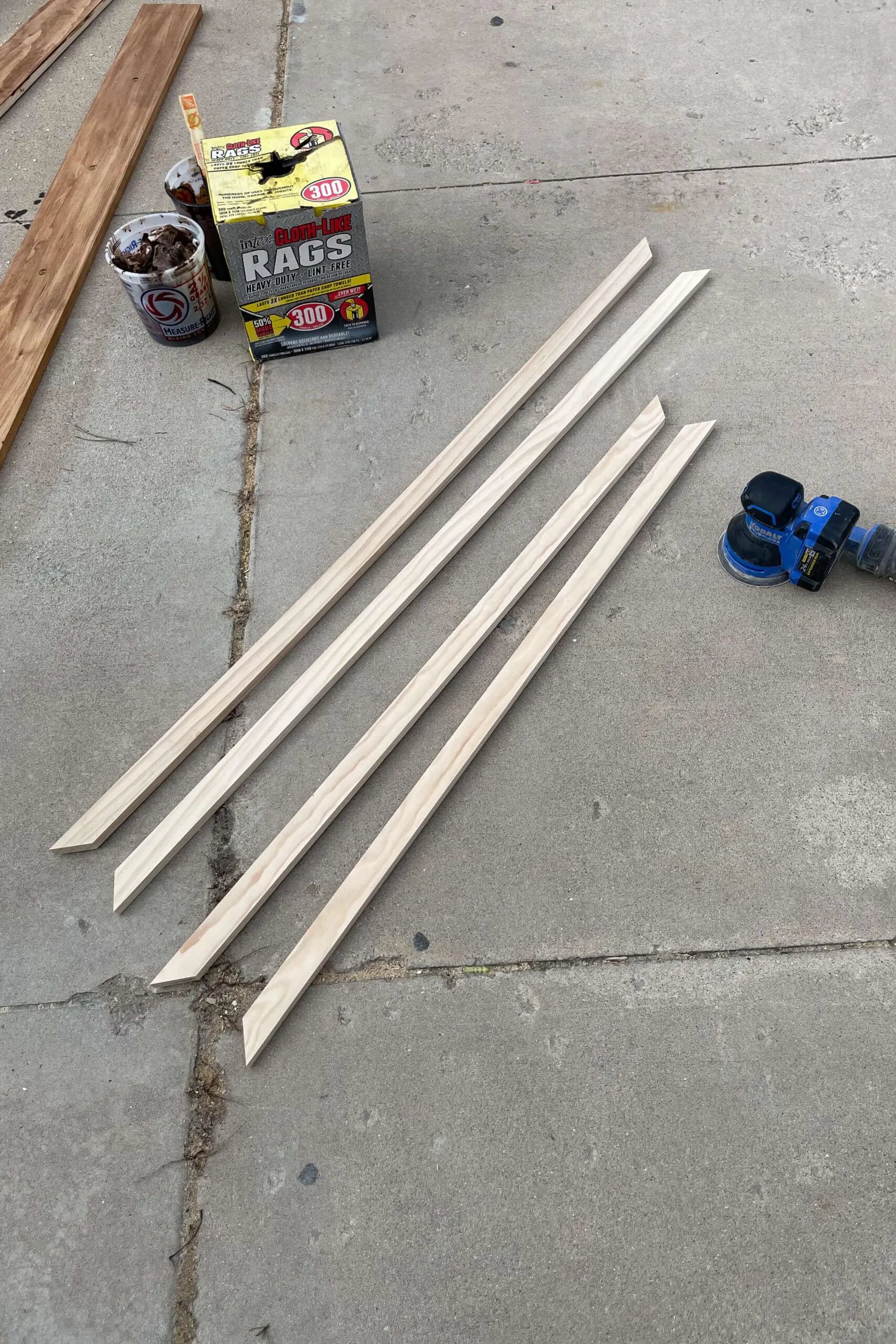 Using trim to frame a mirror in a bathroom.