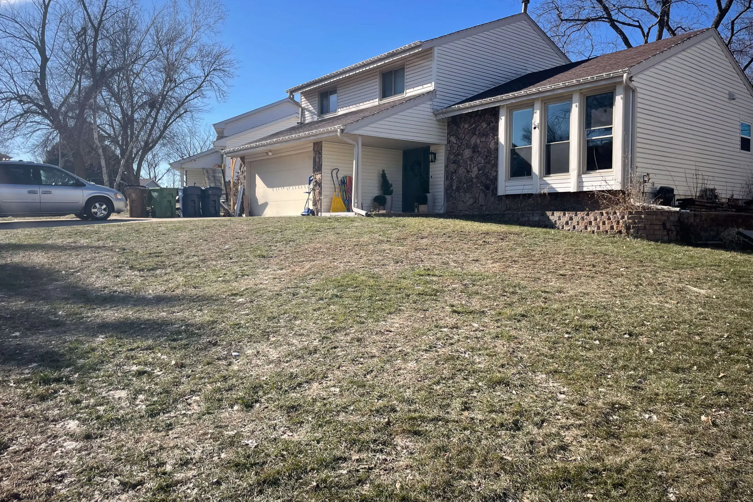 Before photo of our house before doing any landscaping.