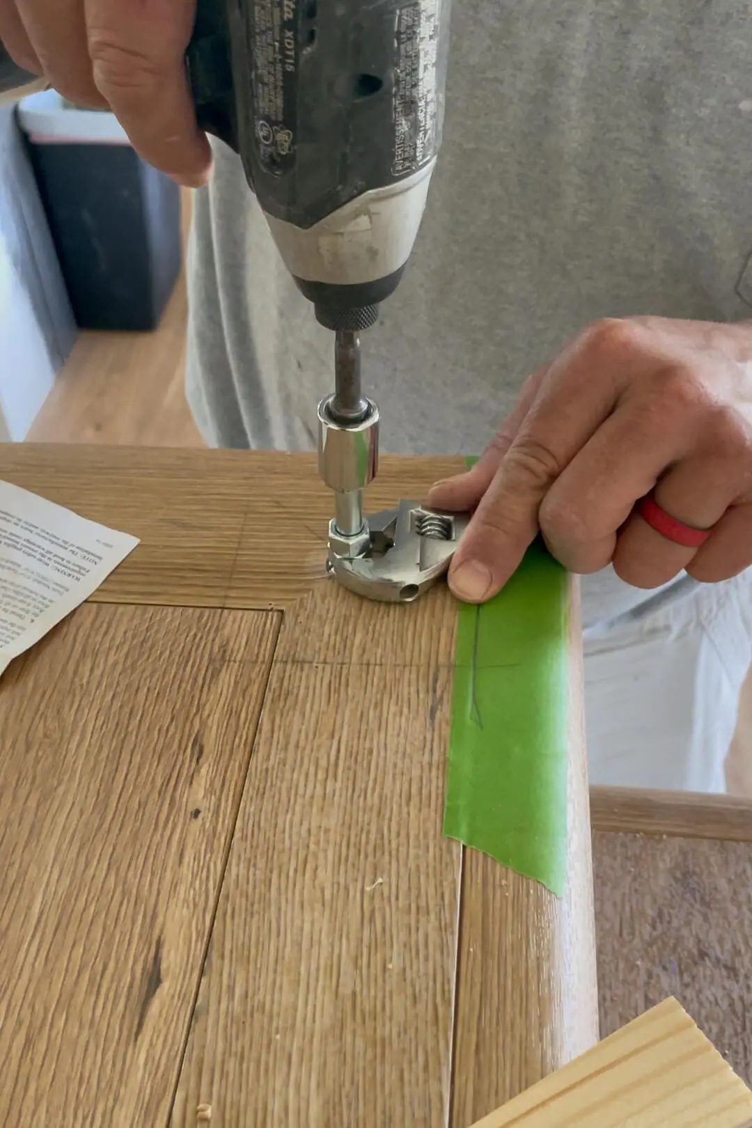 Using hardware from LJ-3004 Newel Mounting Kit to install a newel post. 