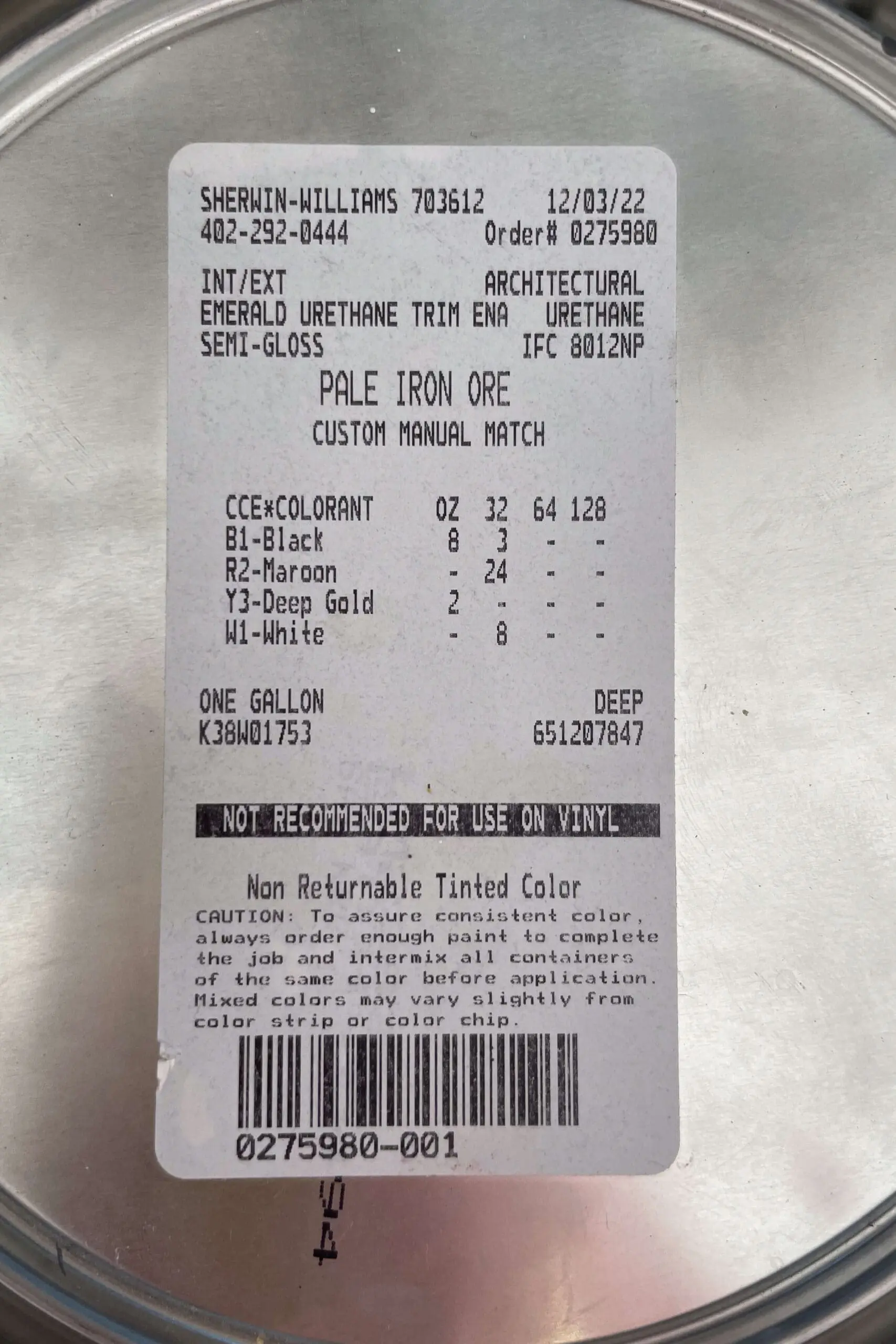 Perfect dark grey paint color.