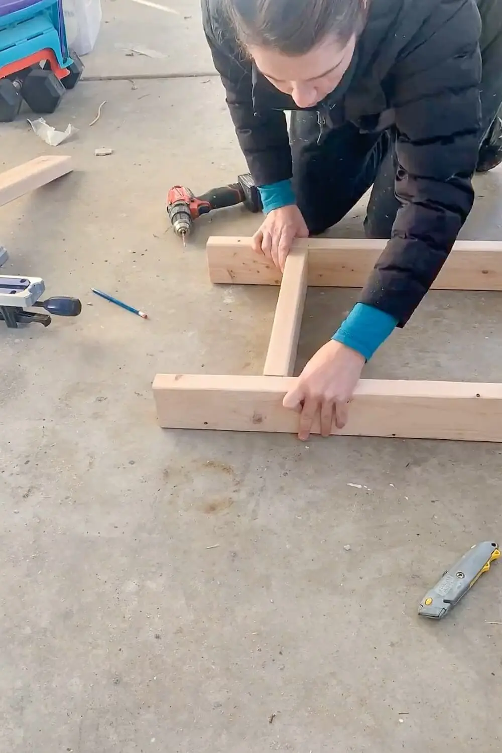 Cement board installed around a framed shower niche opening with clean, square edges.
