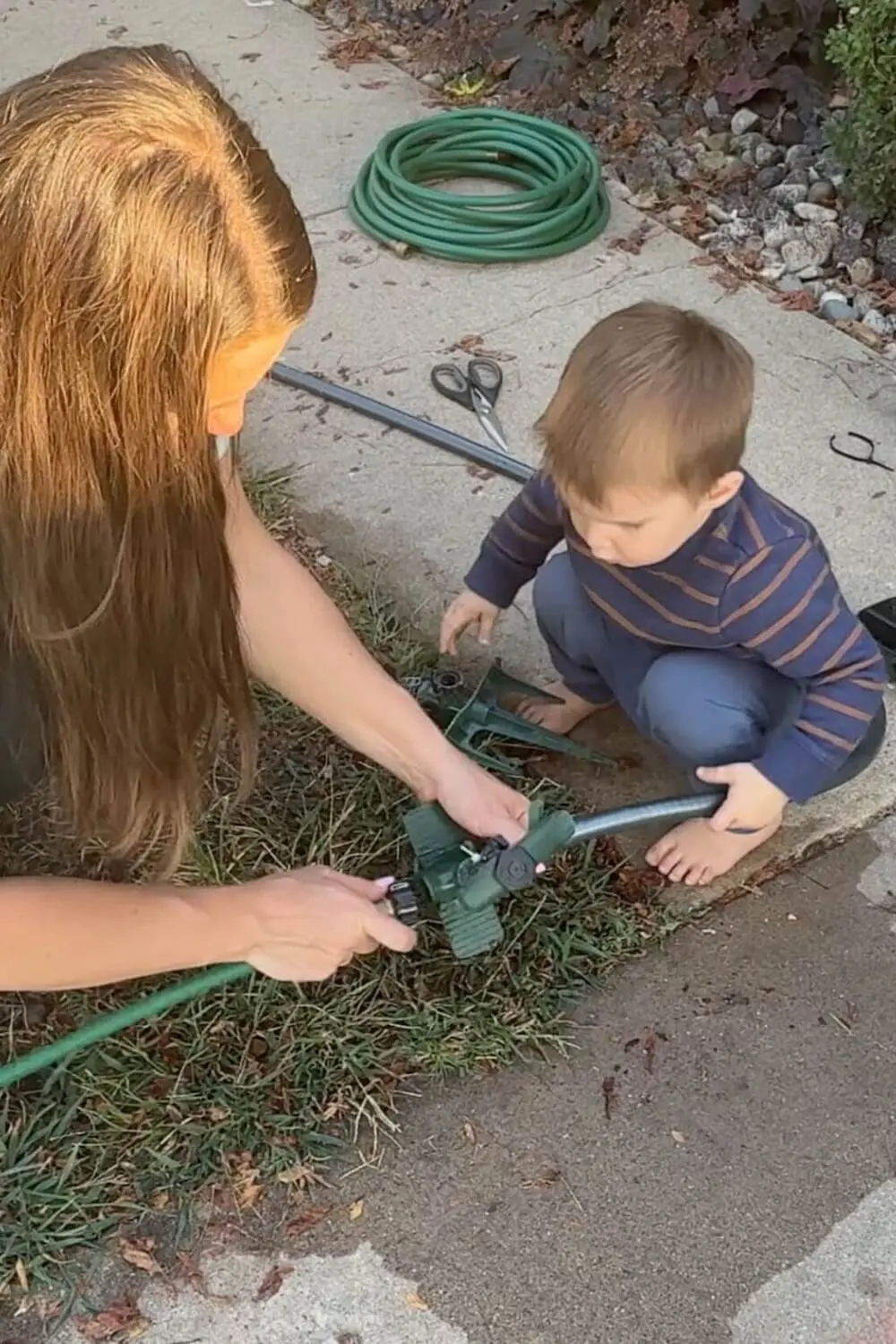 setting up a diy lawn sprinkler