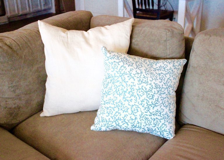 throw pillows on a couch