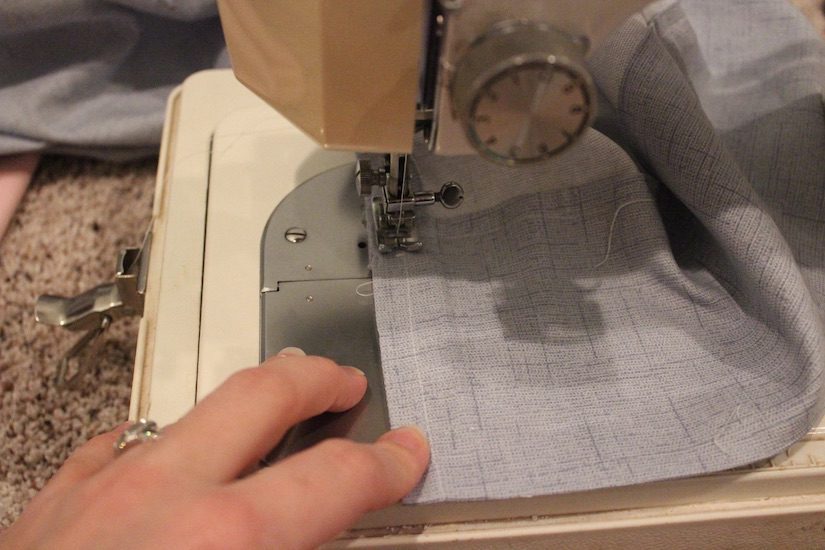 sewing machine on fabric