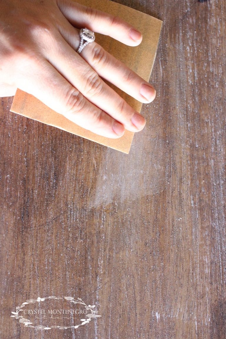 Sandpaper on wooden table