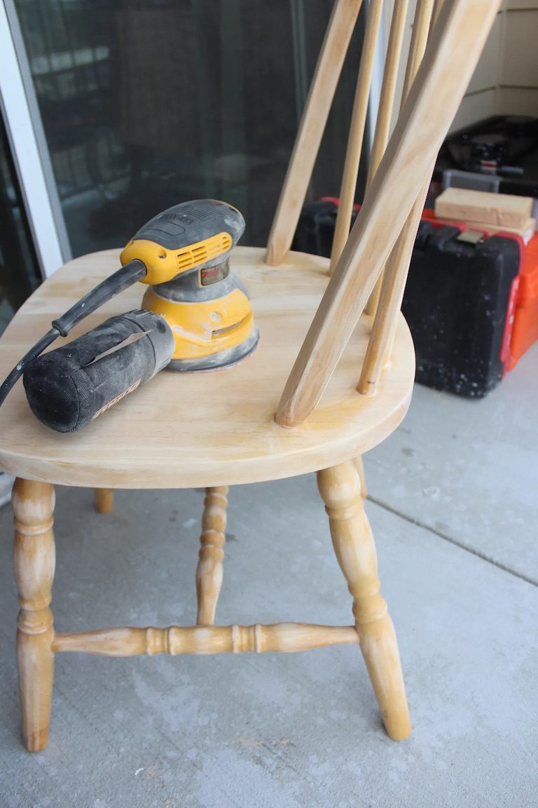 Sanded kitchen chair