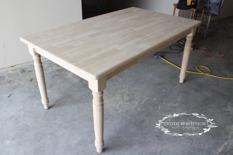 Sanded kitchen table