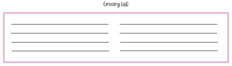 grocery list