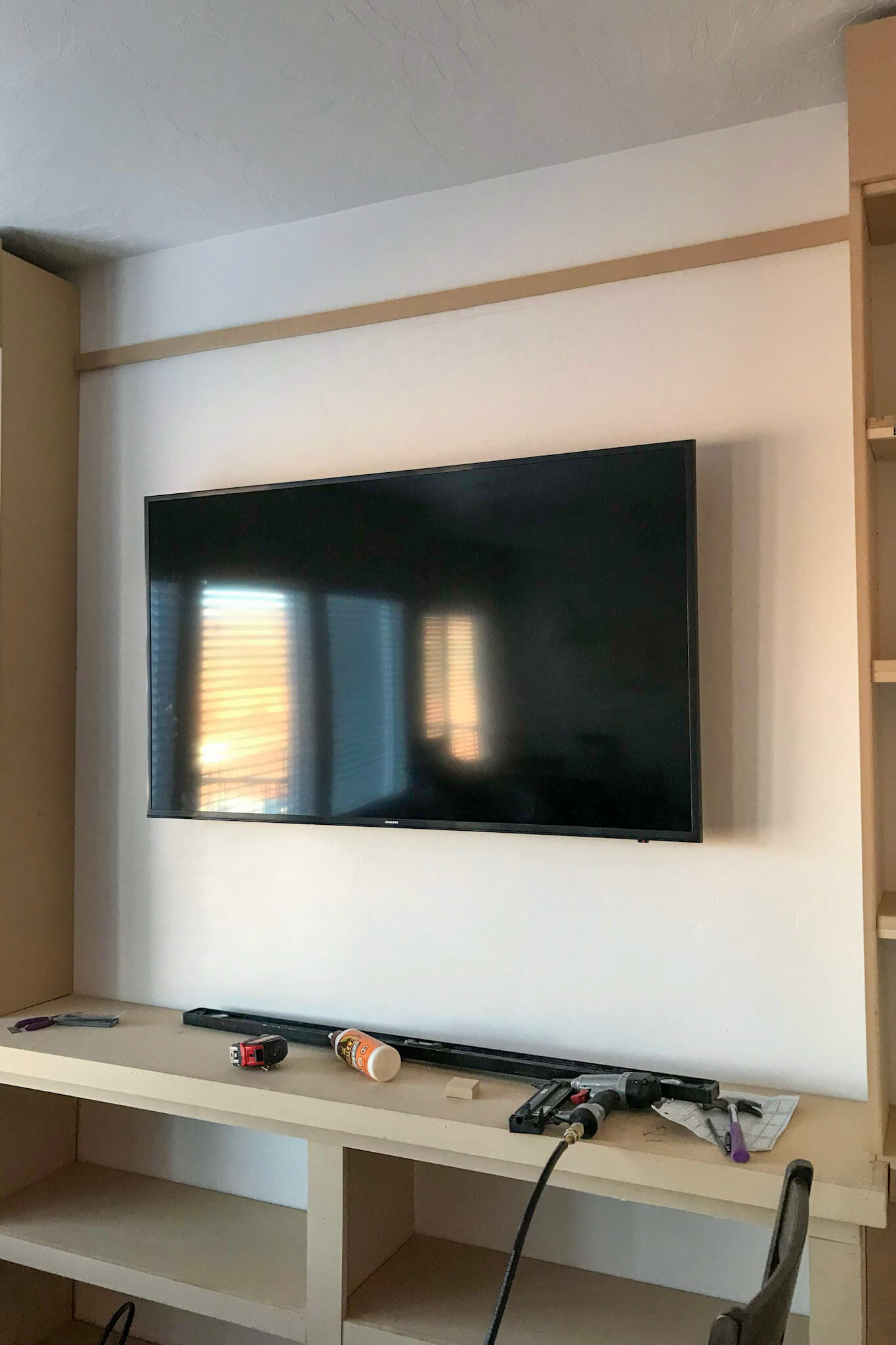 tv and custom built ins